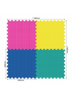 Puzzle eva colores liso 4 piezas grandes