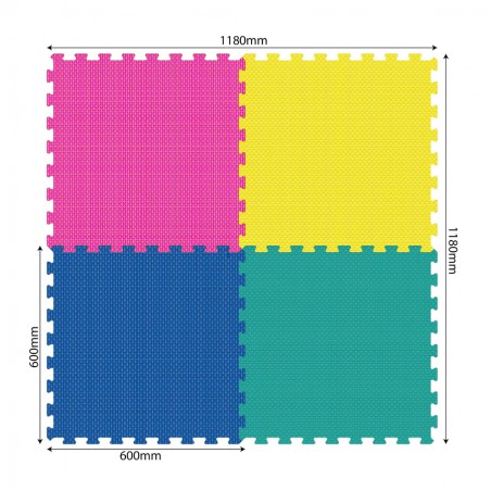 Puzzle eva colores liso 4 piezas grandes