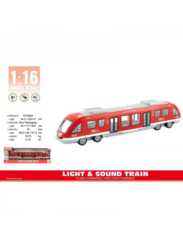 Vagón de metro con luz y sonido 45cm