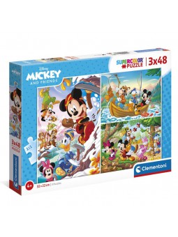 Set de 3 Puzzles de Mickey y sus Amigos de 48 Piezas