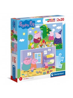 Set de 2 puzzles de Peppa Pig de 20 piezas