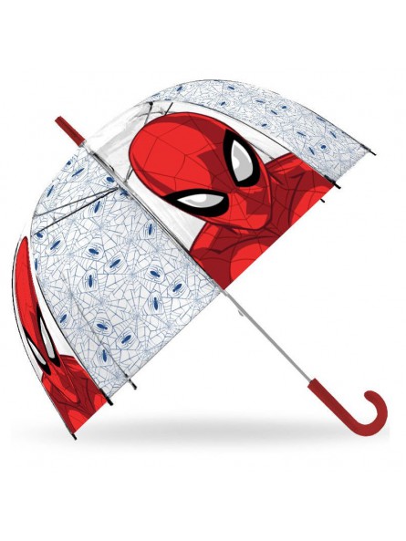 Paraguas transparente tipo campana Spider-Man