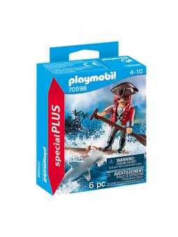 Playmobil® Pirata con balsa y tiburón martillo