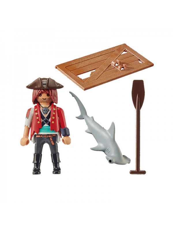 Playmobil® Pirata con balsa y tiburón martillo