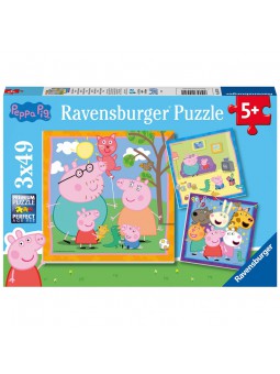Set de 3 puzzles de Peppa Pig de 49 piezas