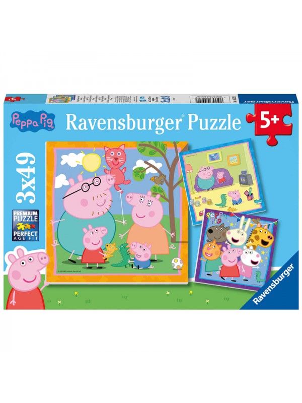 Set de 3 puzzles de Peppa Pig de 49 piezas