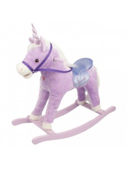 Caballo unicornio balancín peluche lila