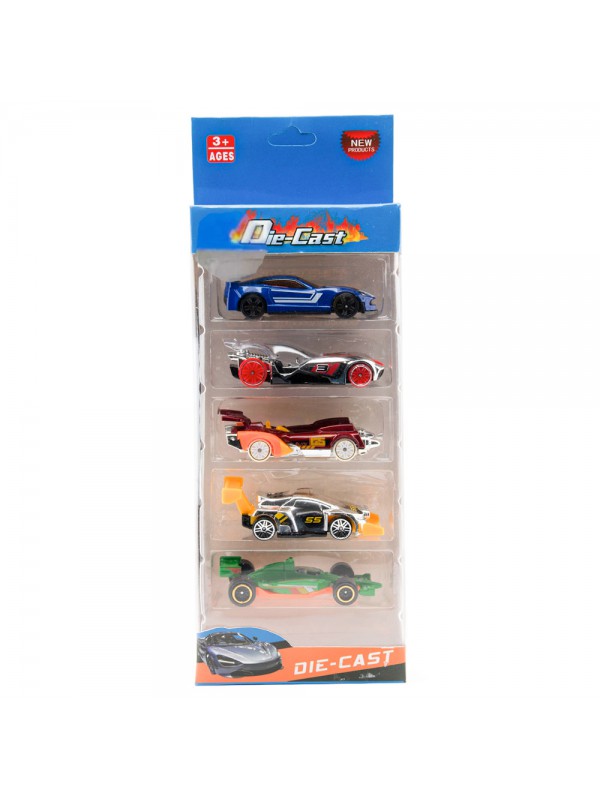 5 coches metal 1:64