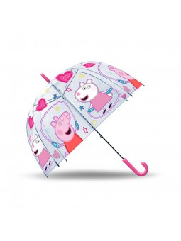 Paraguas campana transparente Peppa Pig