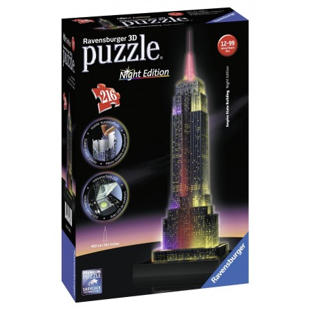 Puzzle 3D Empire State edición noche 216 piezas